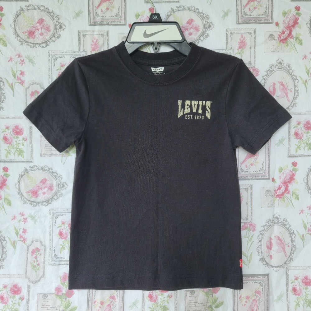 Levi's Kids Boys Graphic Tee Shirt Black Crew Neck Size 6 M 5-6 Yrs The Original